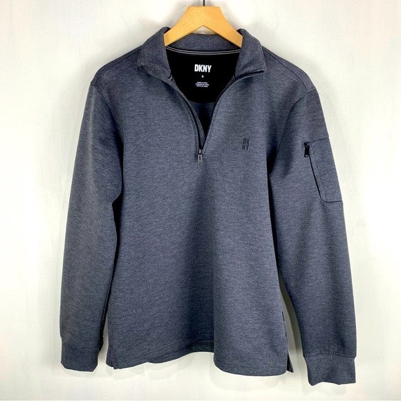 DKNY‎ Men's 1/4 Quarter Zip Up Pullover Sweatshirt Basic Top Casual Size Small - Picture 1 of 6